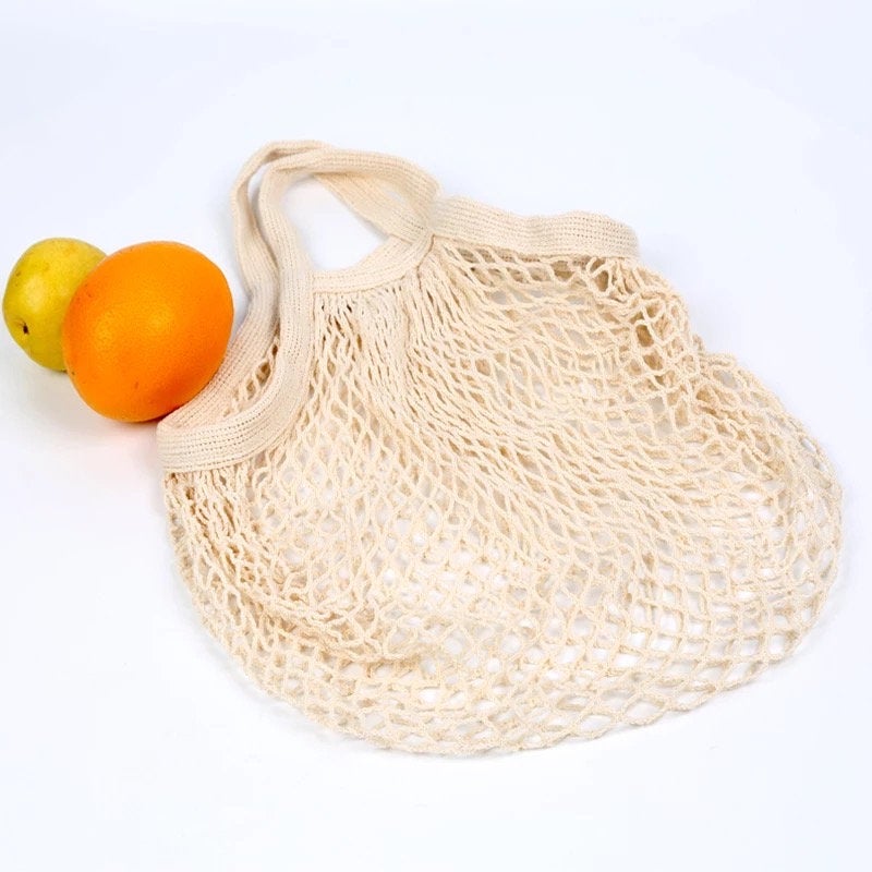 Reusable Organic Cotton Mesh Bag - Plastic Free Zero Waste Shopping Bag